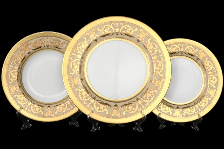 Набор тарелок 18 предметов Constanza Imperial Creme Gold