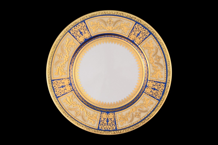 Набор тарелок 21 см Constanza Diadem Blue Creme Gold (6 шт)