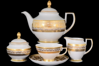 Чайный сервиз на 6 персон Constanza Diadem Creme Gold (17 предметов)