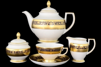 Чайный сервиз на 6 персон Constanza Royal Cobalt Gold (17 предметов)