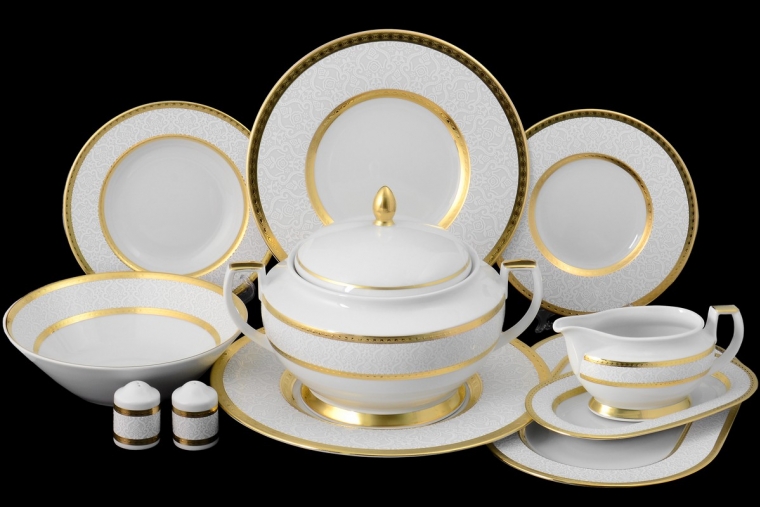 Столовый сервиз на 6 персон Constanza Diamond White Gold (27 предметов)