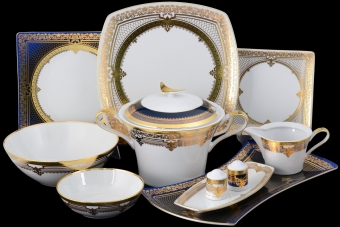 Столовый сервиз на 6 персон Tosca Elegance Blueshadow Gold (27 предметов)