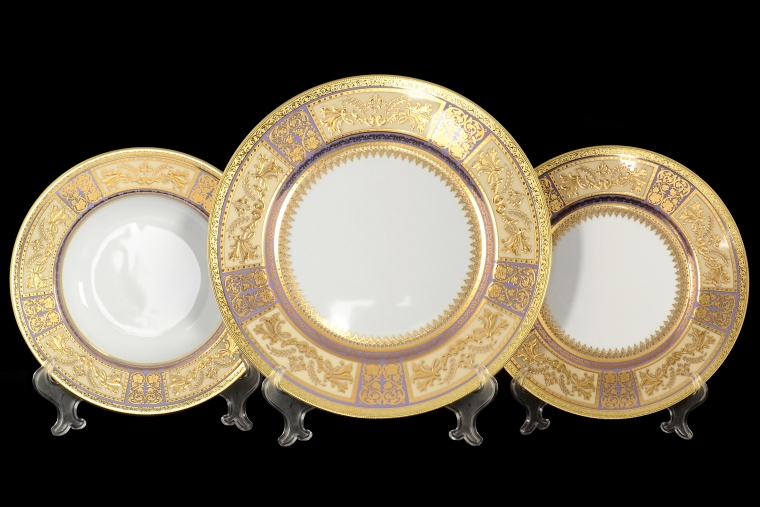 Набор тарелок 18 предметов Constanza Diadem Violet Creme Gold 
