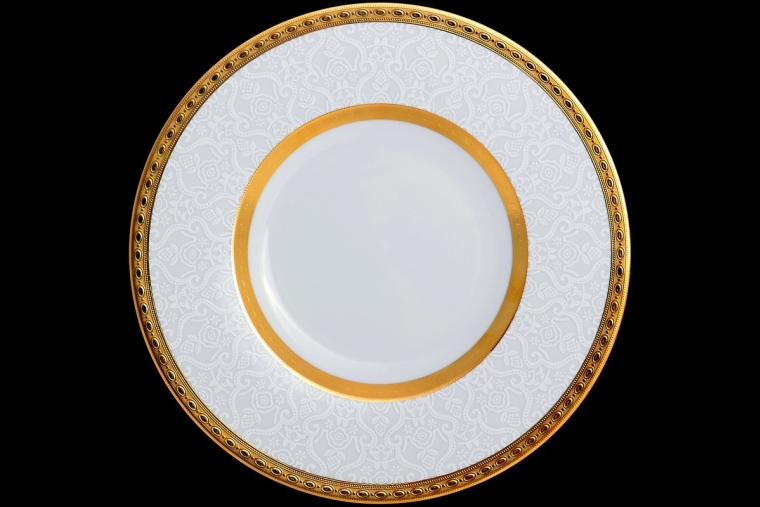 Блюдо круглое 32 см Constanza Diamond White Gold