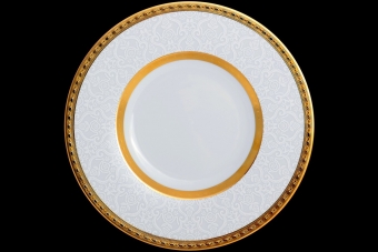 Блюдо круглое 32 см Constanza Diamond White Gold