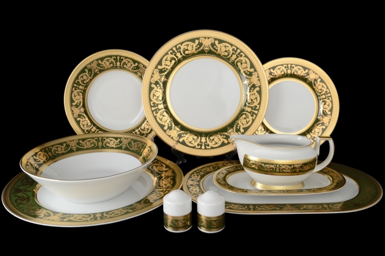 Столовый набор на 6 персон Constanza Imperial Green Gold (25 предметов)