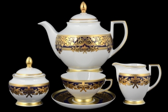 Чайный сервиз на 6 персон Constanza Natalia Cobalt Gold (17 предметов)
