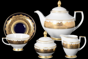 Чайный сервиз на 6 персон Constanza Agadir Cobalt Gold (17 предметов)